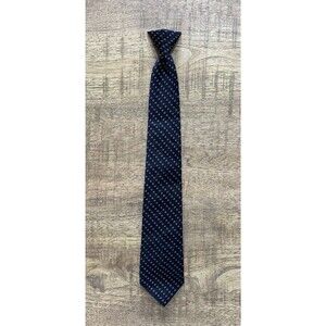 Lion Apparel men vintage clip on tie polyester navy color